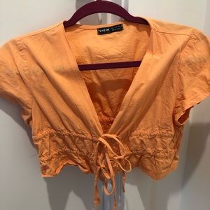 Orange swim suit cover up top